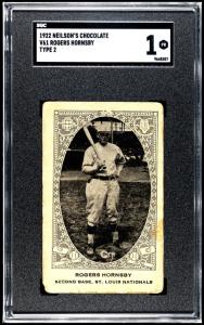 1922 Neilson's V61 Rogers Hornsby Sports Card