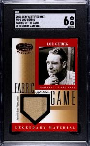 2001 Leaf Lou Gehrig Game-Used Jersey Card