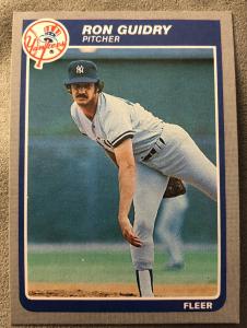 1985 Fleer Ron Guidry Baseball Card #129 Yankees