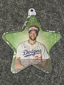 2021 Topps Holiday Ornament Clayton Kershaw Card