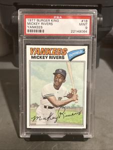 1977 Topps Burger King Mickey Rivers Yankees Card