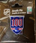 2025-26 NY Rangers 100th Anniversary Acrylic Pin