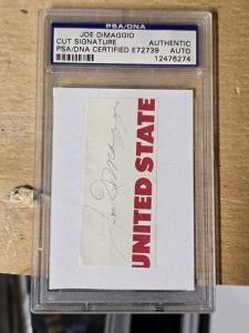 Joe Dimaggio Autographed Card with PSA Certificate