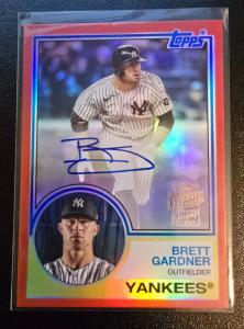 2024 Topps Archives Red Foil Autograph Brett Gardner