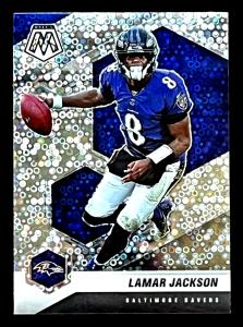Lamar Jackson 2021 Mosaic Silver Disco Prizm Card