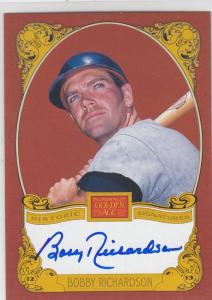 2013 Bobby Richardson Panini Golden Age Autograph Card