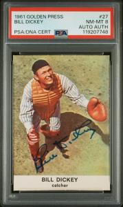 Bill Dickey 1961 Golden Press Autograph PSA 8