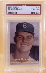 1957 Topps Don Drysdale #18 Brooklyn Dodgers Card