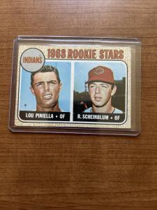 1968 Topps Indians Rookie Stars Lou Piniella Card