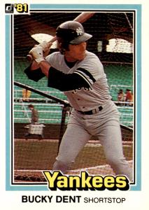 1981 Donruss Bucky Dent Sports Card #465