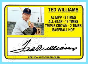 Ted Williams Autograph Art Card - Red Sox