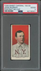 1909 T206 John McGraw Portrait Sweet Caporal Card
