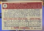 1952 Mickey Mantle G2U Sports Card 311