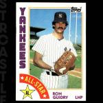 1984 Topps Ron Guidry #406 Yankees Card