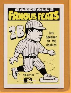 1986 Fleer Tris Speaker Famous Feats Card