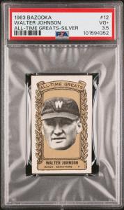 1963 Bazooka Walter Johnson Silver Card #12