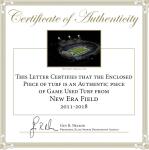 Josh Allen Buffalo Bills Game Used Turf Card