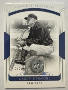 2019 National Treasures Casey Stengel Button Relic 2/2