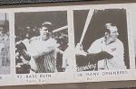 1950 R423 Uncut Strip Babe Ruth Ty Cobb Cards