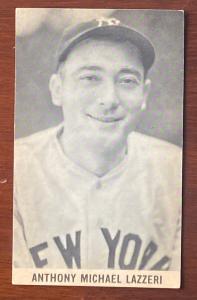 1960-61 Exhibits Tony Lazzeri New York Yankees Card