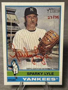 Sparky Lyle 2025 Topps Heritage Red Ink Auto