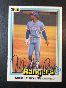 1981 Donruss Mickey Rivers Autographed Card