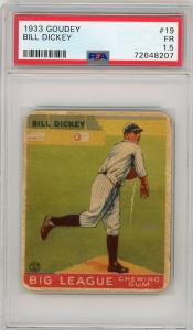 1933 Goudey Bill Dickey HOF Baseball Card