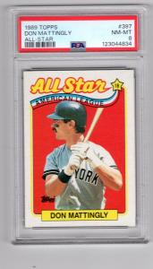1989 Topps Don Mattingly All-Star Card #397 PSA 8