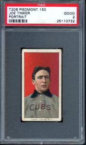 1909 T206 Joe Tinker Cubs Baseball Card