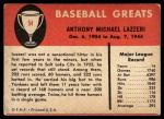 1961 Fleer Tony Lazzeri Baseball Card #54