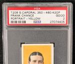 1909 T206 Frank Chance Yellow Portrait Card
