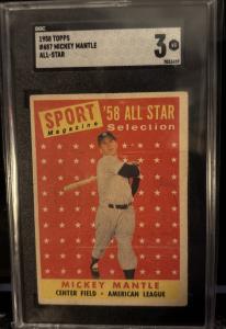 1958 Topps Mickey Mantle All-Star Card #487