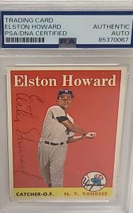 1958 Topps Elston Howard Autographed Baseball Card