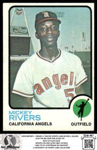 1973 Topps Mickey Rivers California Angels Card