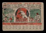 1956 Topps Whitey Ford Card #240