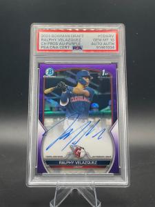 2023 Bowman Draft Ralphy Velazquez Purple Refractor Autograph