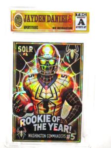 2025 Jayden Daniels Spider Man NFL Refractor Card