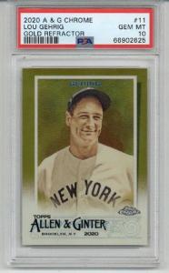 2020 Topps Allen & Ginter Gold Refractor Lou Gehrig