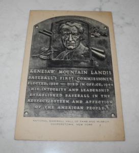 1953-1955 Kenesaw Landis Baseball Hall of Fame Postcard