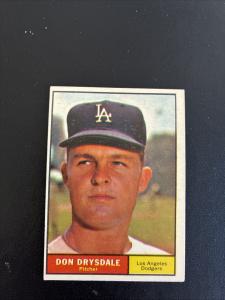 1961 Topps Don Drysdale Dodgers Baseball Card