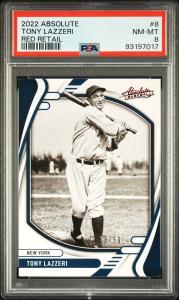 2022 Panini Tony Lazzeri #8 RED PSA 8