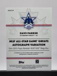 2025 Topps Dave Parker Autographed All-Star Card
