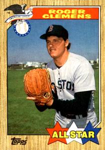 1987 Topps Roger Clemens Boston Red Sox Card