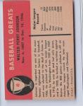 1961 Fleer Walter Johnson #49 Senators Card