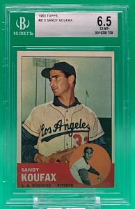 1963 Topps Sandy Koufax Card PSA 6.5