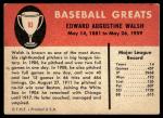 1961 Fleer Big Ed Walsh Chicago White Sox Card