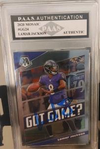 Lamar Jackson Hand Signed 2020 Mosaic Insert Card