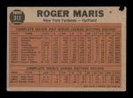 1962 Topps Roger Maris #313 Baseball Card