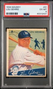 Lou Gehrig 1934 Goudey #61 PSA 6 Card