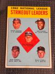 1963 Topps N.L. Strikeout Leaders Card #9